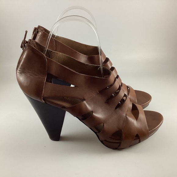 Franco Sarto Women’s Gladiator L-Crest Size 8.5 Light Brown Cone Heel Shoes - Picture 5 of 12